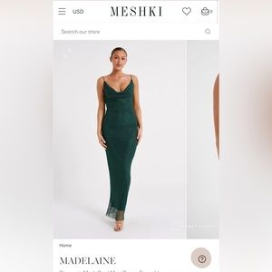 Meshki Madeline Dress - Emerald Green